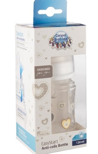 Canpol babies бутылочка easystart антиколиковая newborn baby 120 мл 0+/белый