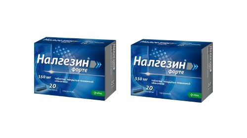 Купить Налгезин форте 550 мг 20 шт. таблетки, покрытые пленочной оболочкой цена
