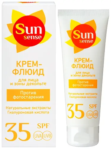Sun sense крем-флюид для лица и зоны декольте против фотостарения spf35 75 мл/красса