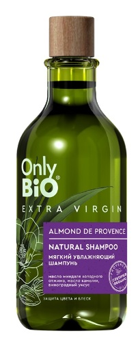 Шампунь мягкий увлажняющий блеск и защита цвета only bio exstra virgin 350 мл