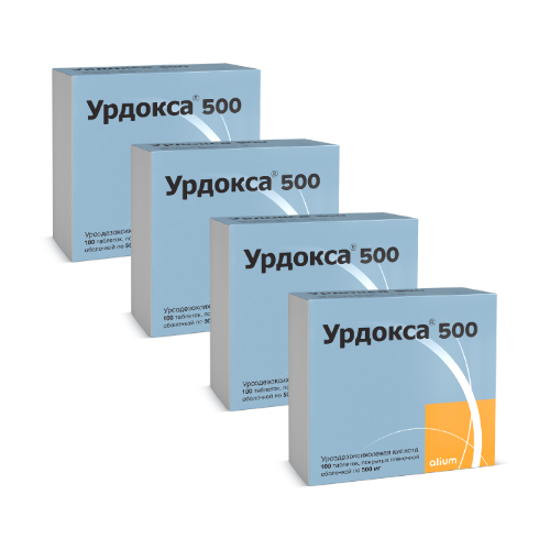 Набор Урдокса 500 (500 мг 100 таб) 4 упаковки по цене 3