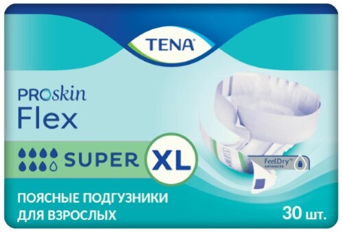 Купить Tena flex super подгузники для взрослых xl обхват талии/бедер до 153 см 30 шт. цена