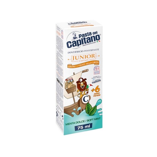 Pasta del capitano зубная паста детская junior soft mint 6+/мягкая мята 75 мл