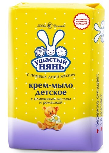 Купить Ушастый нянь крем-мыло детское с оливковым маслом и ромашкой 90 гр цена