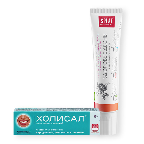 Набор Холисал гель стоматологический 15 гр + СПЛАТ PROFESSIONAL ЗУБНАЯ ПАСТА ЗДОРОВЫЕ ДЕСНЫ 100МЛ