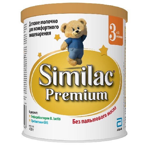 Купить SIMILAC PREMIUM 3 СУХОЙ МОЛОЧНЫЙ НАПИТОК ДЕТСКОЕ МОЛОЧКО ДЛЯ ДЕТЕЙ ОТ 12 ДО 18 МЕС 400,0 цена