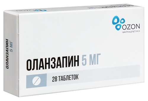 Оланзапин 5 мг 28 шт. таблетки, покрытые пленочной оболочкой блистер