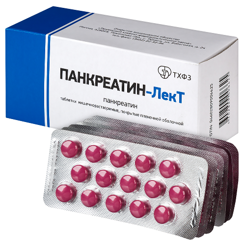 Панкреатин-лект 90 шт. блистер таблетки кишечнорастворимые , покрытые пленочной оболочкой