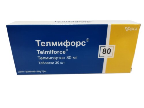 Телмифорс 40 мг 30 шт. таблетки - цена 369 руб., купить в интернет аптеке в Москве Телмифорс 40 мг 30 шт. таблетки, инструкция по применению