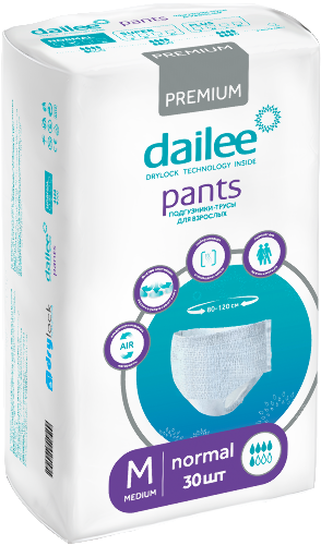 DAILEE ПОДГУЗНИКИ-ТРУСЫ ДЛЯ ВЗРОСЛЫХ (ПРИ СРЕДНЕЙ СТЕПЕНИ НЕДЕРЖАНИЯ)