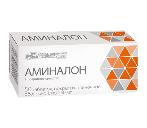 Купить Аминалон 250 мг 50 шт. таблетки, покрытые пленочной оболочкой цена