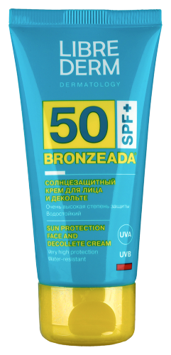 Librederm bronzeada солнцезащитный крем для лица и декольте spf 50 50 мл