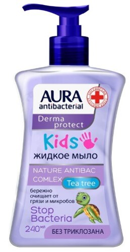 Antibacterial derma protect детское жидкое антибактериальное крем-мыло kids 3+ 250 мл