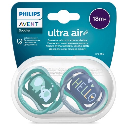 Avent соска-пустышка силиконовая ultra air 18 мес+ 2 шт. scf349/18
