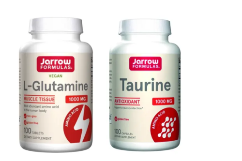 Набор Поддержка мышц: Jarrow formulas l-глютамин 1000 мг 100 шт. 1317 мг +Jarrow formulas таурин 1000 мг 100 шт. 1193 мг