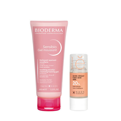 Набор Bioderma Sensibio Очищающий гель для чувствительной кожи 100 мл + Etat Pur Сыворотка с лимонной кислотой 20% 15 мл