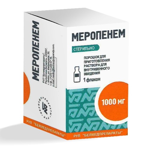 Купить Меропенем 1000 мг порошок для приготовления раствора флакон 1 шт. цена