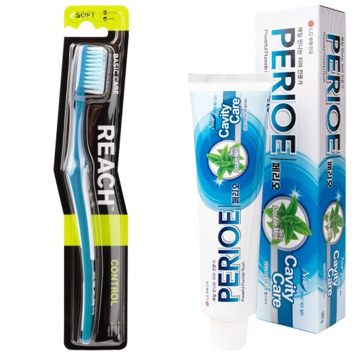 Набор Perioe зубная паста для эффективной профилактики кариеса Сavity 160 + Reach зубная щетка control бережная чистка/мягкая