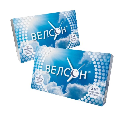 Набор Мелатонин для здорового сна Велсон 3мг №10 х 2