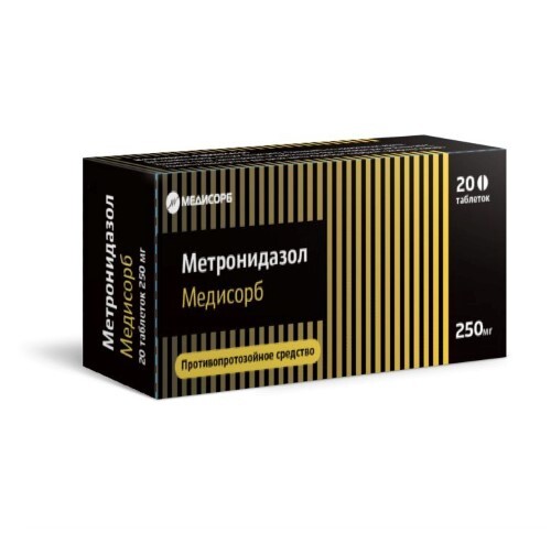 Купить Метронидазол медисорб 250 мг 20 шт. таблетки цена