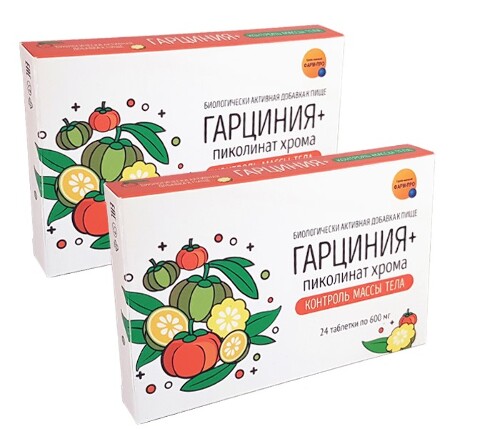 НАБОР ГАРЦИНИЯ+ПИКОЛИНАТ ХРОМА КОНТРОЛЬ МАССЫ ТЕЛА N24 ТАБЛ ПО 600МГ закажи 2 упаковки по специальной цене