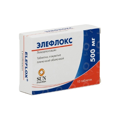 Элефлокс 500 мг 10 шт. таблетки, покрытые пленочной оболочкой