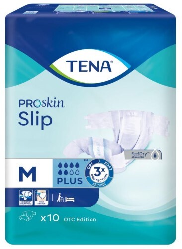 ТЕНА ПОДГУЗНИКИ ДЛЯ ВЗРОСЛЫХ ДЛЯ УХОДА ПРИ НЕДЕРЖАНИИ ТЯЖЕЛОЙ СТЕПЕНИ SLIP PLUS N10, M