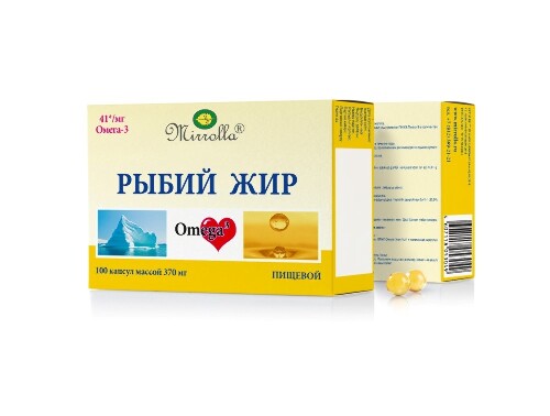 Мирролла рыбий жир пищевой 100 шт. капсулы массой 370 мг