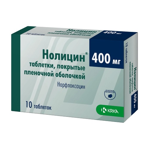 Нолицин 400 мг 10 шт. таблетки, покрытые пленочной оболочкой