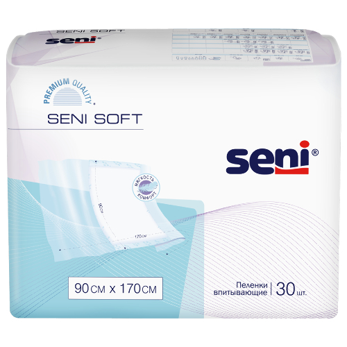 Купить Seni soft пеленки гигиенические 90x170 cм 30 шт. по цене 2094 руб в Москве Seni soft пеленки гигиенические 90x170 cм 30 шт.