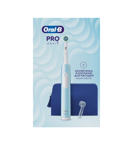 <em>Oral-b</em> зубная щетка <em>pro</em> <em>series</em><em> 1</em>/тип 3791 с насадкой cross action/электрическая+косметичка+колпачок для насадки