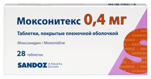 Моксонитекс 0,4 мг 28 шт. таблетки, покрытые пленочной оболочкой