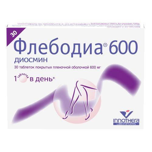 Флебодиа 600 600 мг 30 шт. таблетки, покрытые пленочной оболочкой