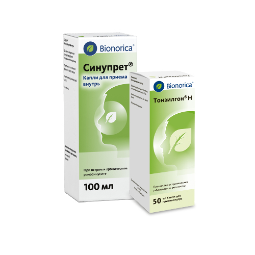 Набор СИНУПРЕТ 100 мл + ТОНЗИЛГОН Н 50 мл по специальной цене
