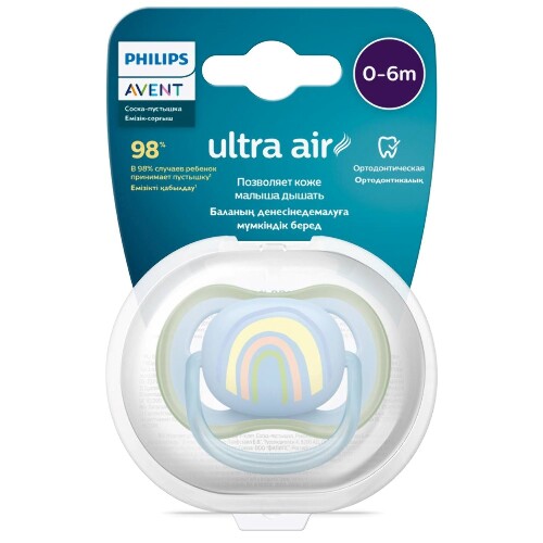 Avent соска-пустышка силиконовая ultra air 0-6 мес 1 шт. scf086/03