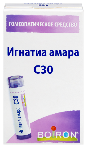 ИГНАТИА АМАРА C30 ГОМЕОПАТ МОНОКОМП ПРЕПАРАТ РАСТИТ ПРОИСХОЖД