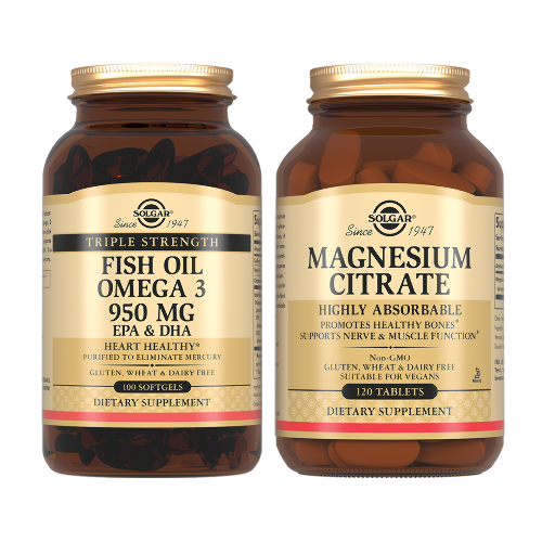 Набор Solgar Тройная омега-3 950мг ЭПК и ДГК №100 +  Цитрат магния №120 табл