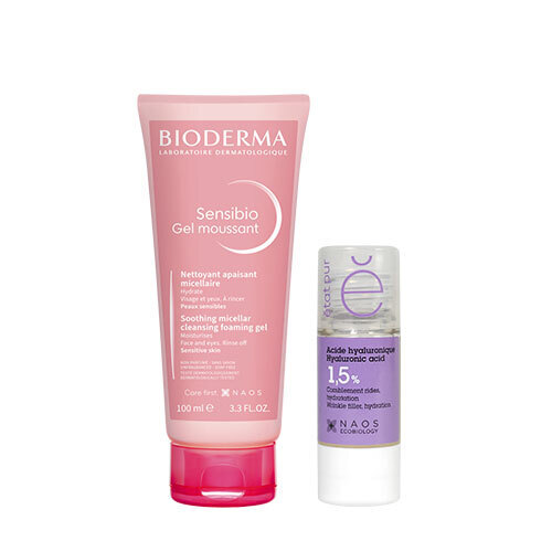 Набор Bioderma Sensibio Очищающий гель для чувствительной кожи 100 мл + Etat Pur Сыворотка с гиалуроновой кислотой 15 мл