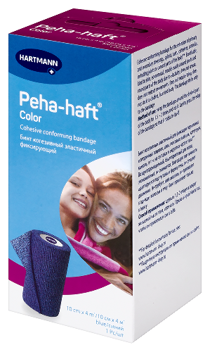 Бинт peha-haft color 10 смх4 м/синий когезивный эластичный фиксирующий
