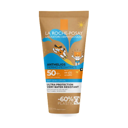 La roche-posay anthelios dermo-pediatrics гель солнцезащитный детский для лица и тела с технологией нанесения на влажную кожу spf50+ 200 мл