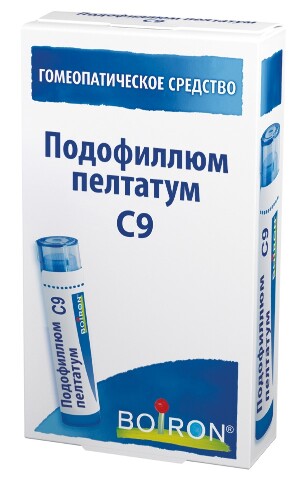 Купить Подофиллюм пелтатум c9 гомеопатические монокомпонентный препарат растительного происхождения гранулы гомеопатические 4 гр цена