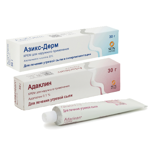 Набор Азикс-дерм 30г крем+Адаклин 0,1% 30 гр крем