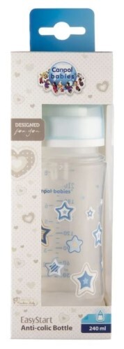 Canpol babies бутылочка easystart антиколиковая newborn baby 240 мл/голубой