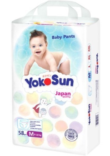 Купить Yokosun подгузники-трусики детские размер m/6-10 кг/ 58 шт. цена