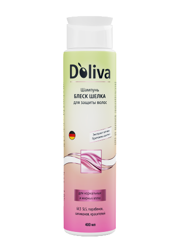 Купить Doliva шампунь для защиты волос блеск шелка 400 мл цена