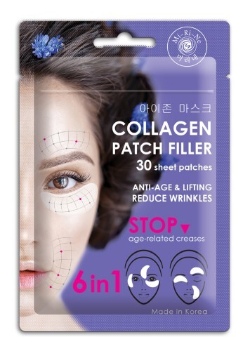 Купить Mi-ri-ne патчи-филлеры тканевые коллагеновые 6 в 1 для кожи вокруг глаз межбровных и носогубных складок на лице 30 шт. цена