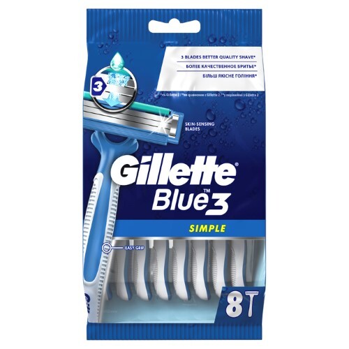 Gillette blue 3 simple бритвы безопасные одноразовые 8 шт.