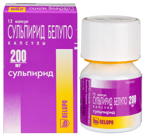 Сульпирид белупо 200 мг 12 шт. флакон капсулы