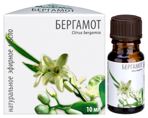 Масло эфирное бергамот 10 мл в индивидуальной упаковке