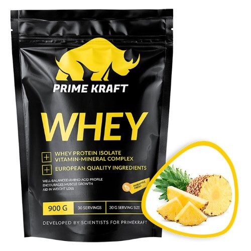 Купить Prime kraft whey протеин со вкусом ананасовый фреш 900 гр цена